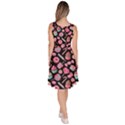 Black Yummy Colorful Sweet Lollipop Candy Macaroon Cupcake Donut Seamless Knee Length Skater Dress With Pockets  View4
