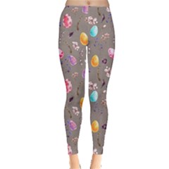 Gray Egg Floral Leggings  by CoolDesigns