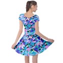 Party Geometric Blue Colorful Pattern of Colored Pencils Scattered Cap Sleeve Dress View2