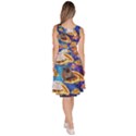 Space Galaxy Steel Blue Cats on Pizza Knee Length Skater Dress With Pockets View4