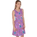 Chemistry Science Pattern Violet Knee Length Skater Dress With Pockets View3