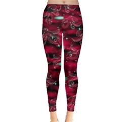 Galaxy Octopus Red Leggings  by CoolDesigns