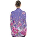 Purple Floral Open Front Pocket Cardigan View2