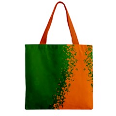 Shamrock Side Drip Orange Zipper Grocery Tote Bag by CoolDesigns