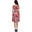 Hawaii Hibiscus Tropical Red & White Sleeveless V-neck skater dress View4