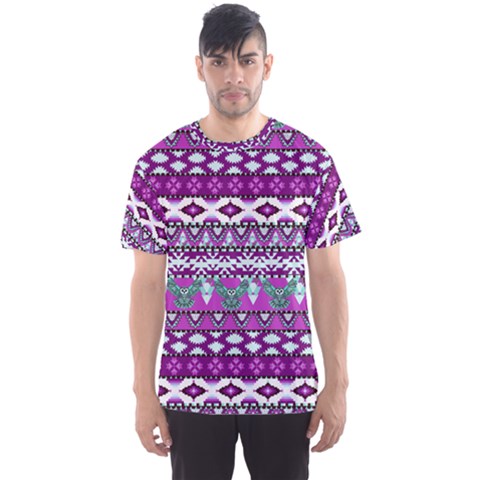 Owls Native Indian American Tribal Violet Men s Sports Mesh Tee by CoolDesigns