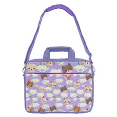 Plum Cute Kitty Cat Pattern 13  Shoulder Laptop Bag  by CoolDesigns