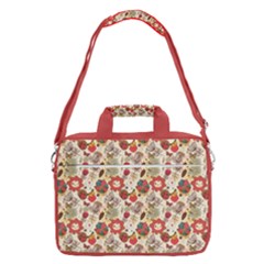 Red Floral Retro Style 13  Shoulder Laptop Bag  by CoolDesigns