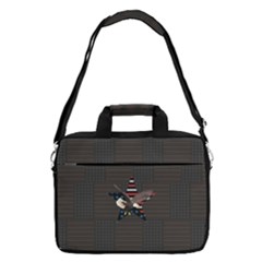 Eagle Dark Gray American Usa Flag Seamless 13  Shoulder Laptop Bag by CoolDesigns