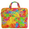 Yellow Colorful Paint Splash Inspired Print Carrying Handbag Laptop 16  Double Pocket Laptop Bag  View2