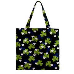 Shamrock Olive Green St Patrick s Day Zipper Grocery Tote Bag by CoolDesigns