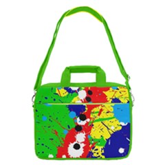 Colorful Splattered Paint Strokes Stylish 16  Shoulder Laptop Bag  by CoolDesigns