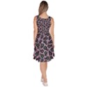 Purple & Black Cute Cats Pattern Knee Length Skater Dress With Pockets View4