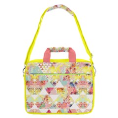 Forest Floral Peach & Yellow Triangle Print 13  Shoulder Laptop Bag  by CoolDesigns