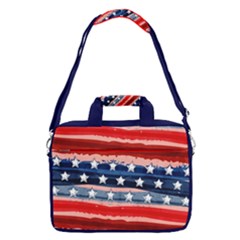 Painted Usa America Flag Red & Blue 13  Shoulder Laptop Bag  by CoolDesigns