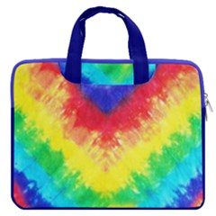 Unicorn Rainbow Colorful Tie Dye Double Pocket 16  Laptop Bag   by CoolDesigns