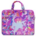 Violet Paint Brushed Galaxy Floral Stylish Carrying Handbag Laptop 16  Double Pocket Laptop Bag  View1
