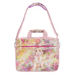 Pink & Yellow Floral Bunnies Rabbit Animal Print 13  Shoulder Laptop by CoolDesigns