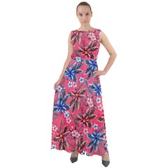 Hawaii Summer Flowers Hot Pink Chiffon Mesh Maxi Dress by CoolDesigns