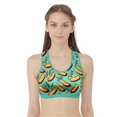 Mint Hot Dog Sports Bra With Border by CoolDesigns