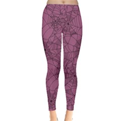 Cool Webs Spiders Print Orchid Leggings  by CoolDesigns