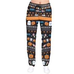 Ghost Colorful Witches Hand Design Women Velvet Drawstring Pants by CoolDesigns