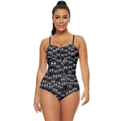 Big Eyes Cat Black Pet Retro Full Coverage Swimsuit by CoolDesigns