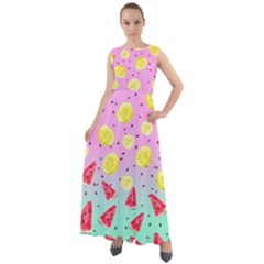 Lemon Watermelon Violet Gradient Turquoise Chiffon Mesh Maxi Dress by CoolDesigns