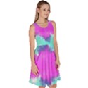 Aqua & Purple Tie Dye Knee Length Skater Dress With Pockets View3
