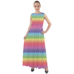 Colorful Chevron Rainbow Colored Pattern Women s Chiffon Mesh Maxi Dress by CoolDesigns