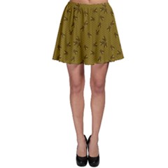 Olive Pattern Of The Bee On Honeycombs Skater Skirt  by CoolDesigns