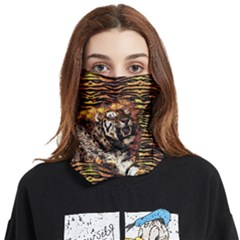 Brown Orange Tiger Print Face Covering Bandana (two Sides) by CoolDesigns