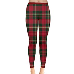 Red Xmas Plaid Inside Out Leggings by CoolDesigns