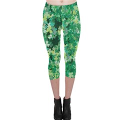 Clover Puzzles Shamrock Handraw Capri Leggings  by CoolDesigns