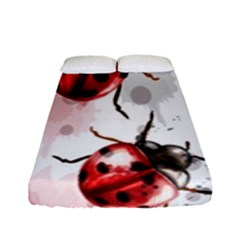 Ladybugs Pattern Texture Watercolor Fitted Sheet (full/ Double Size) by Bedest