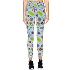 Seamless Pattern With Viruses Pocket Leggings  by Bedest