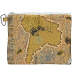 Vintage Map Of The World Continent Canvas Cosmetic Bag (xxxl) by Proyonanggan