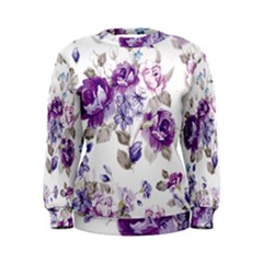 Flower-floral-design-paper-pattern-purple-watercolor-flowers-vector-material-90d2d381fc90ea7e9bf8355 Women s Sweatshirt by saad11