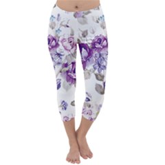 Flower-floral-design-paper-pattern-purple-watercolor-flowers-vector-material-90d2d381fc90ea7e9bf8355 Capri Winter Leggings  by saad11