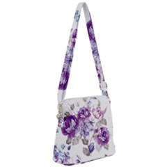 Flower-floral-design-paper-pattern-purple-watercolor-flowers-vector-material-90d2d381fc90ea7e9bf8355 Zipper Messenger Bag by saad11
