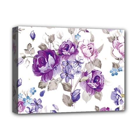 Flower-floral-design-paper-pattern-purple-watercolor-flowers-vector-material-90d2d381fc90ea7e9bf8355 Deluxe Canvas 16  X 12  (stretched)  by saad11