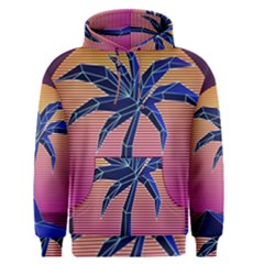 Abstract 3d Art Holiday Island Palm Tree Pink Purple Summer Sunset Water Men s Core Hoodie by Cemarart