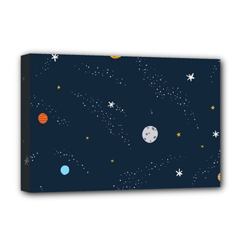 Universe Color Doodle , Art Deluxe Canvas 18  X 12  (stretched) by nateshop