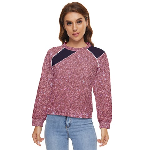 Abstract, Edge Style, Pink, Purple, Women s Long Sleeve Raglan T-shirt by nateshop