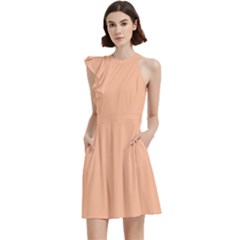 Cocktail Party Halter Sleeveless Dress With Pockets by dressshop