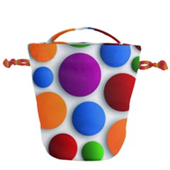 Abstract Dots Colorful Drawstring Bucket Bag by nateshop