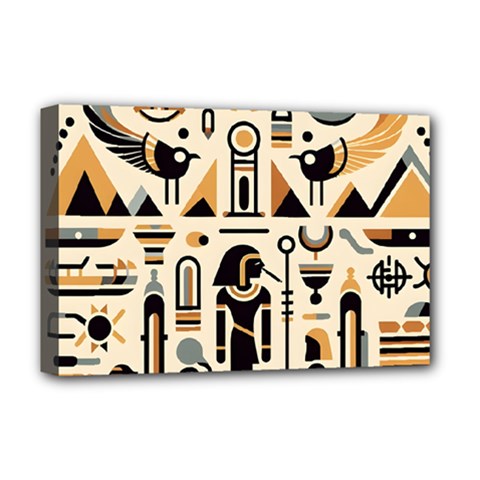 Egypt Pyramids Nature Desert Deluxe Canvas 18  X 12  (stretched) by Proyonanggan