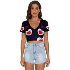 Mom And Dad, Father, Feeling, I Love You, Love V-neck Crop Top by nateshop