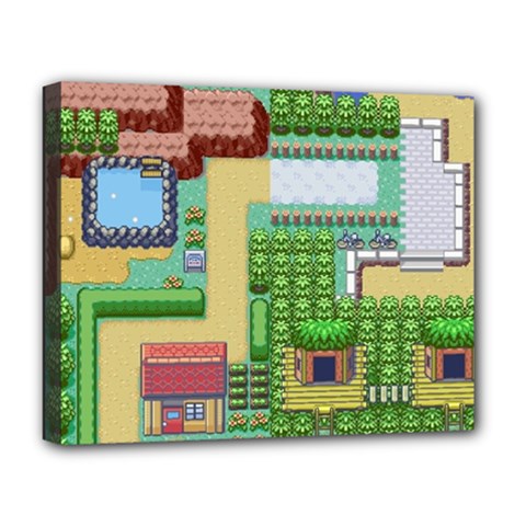 Pixel Map Game Deluxe Canvas 20  X 16  (stretched) by Cemarart