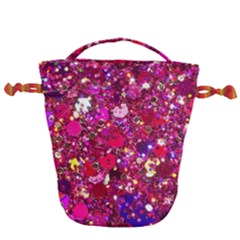 Pink Glitter, Cute, Girly, Glitter, Pink, Purple, Sparkle Drawstring Bucket Bag by nateshop